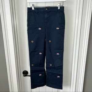 vineyard vines boys Christmas Dress Pants Blue Whale Wreaths Breaker pants